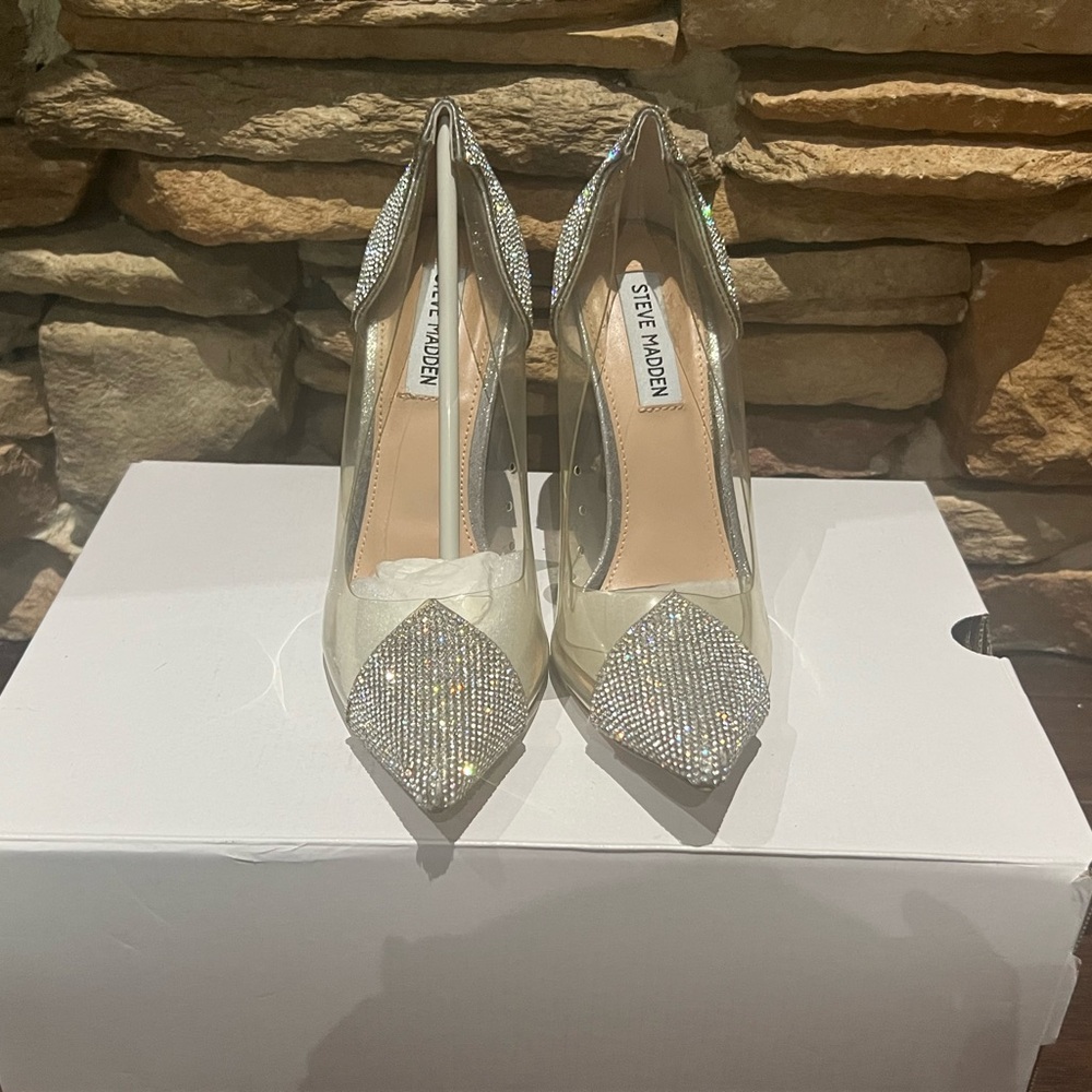 Steve Madden Silver Glitter Heels